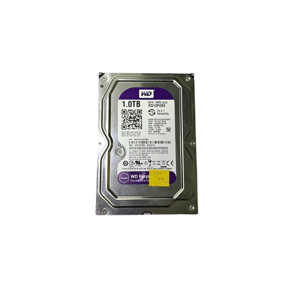 HD 1TB WD Purple, SATA 3.0, 64MB, 7200RPM - Usado
