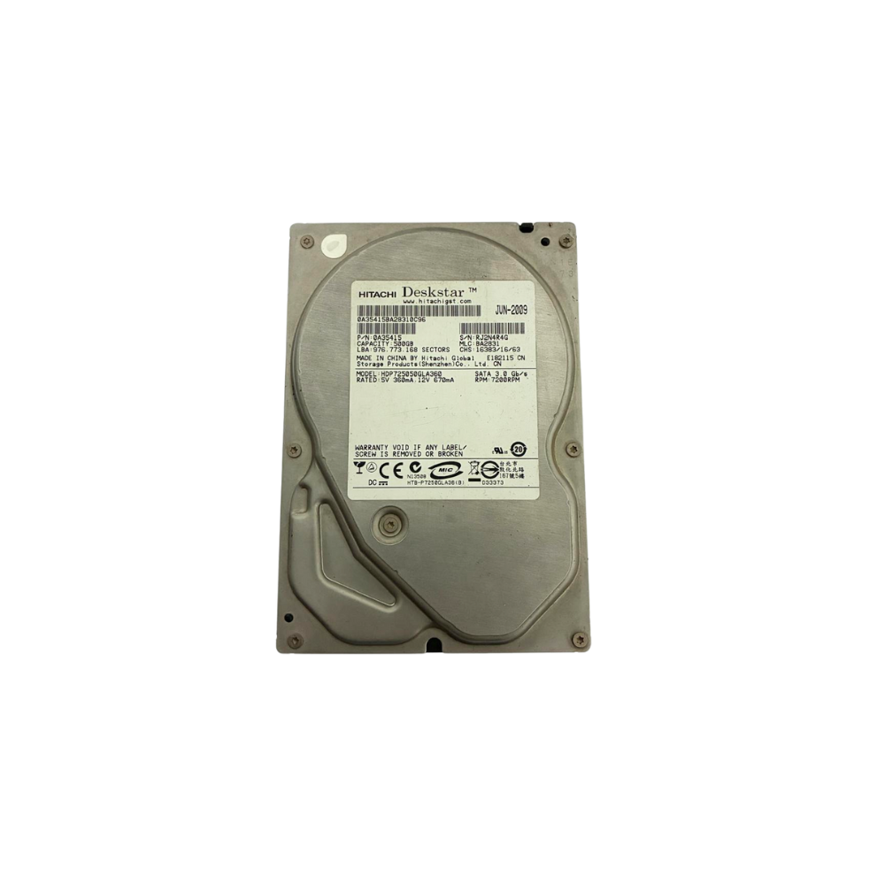 HD 500GB Hitachi Deskstar, SATA 3.0, 16MB, 7200RPM - Usado usado