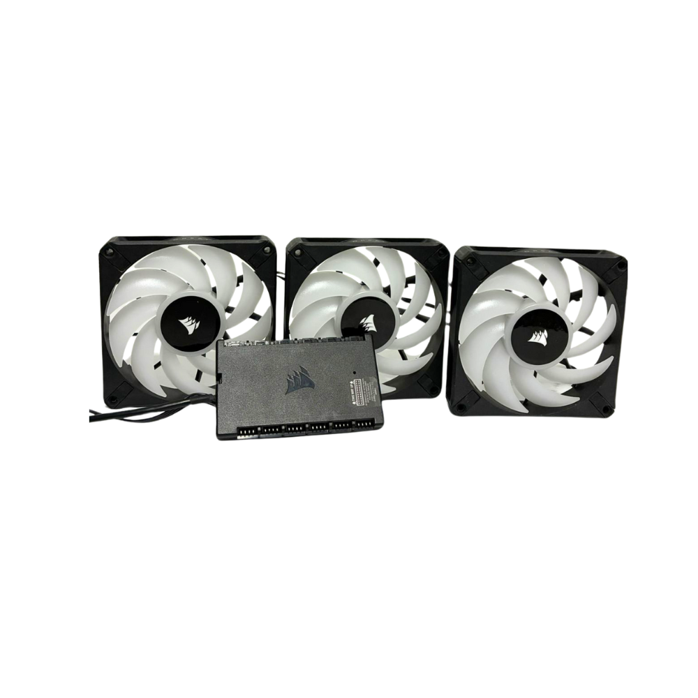 Kit 3x Cooler Corsair AF120 + Controladora - Usado usado