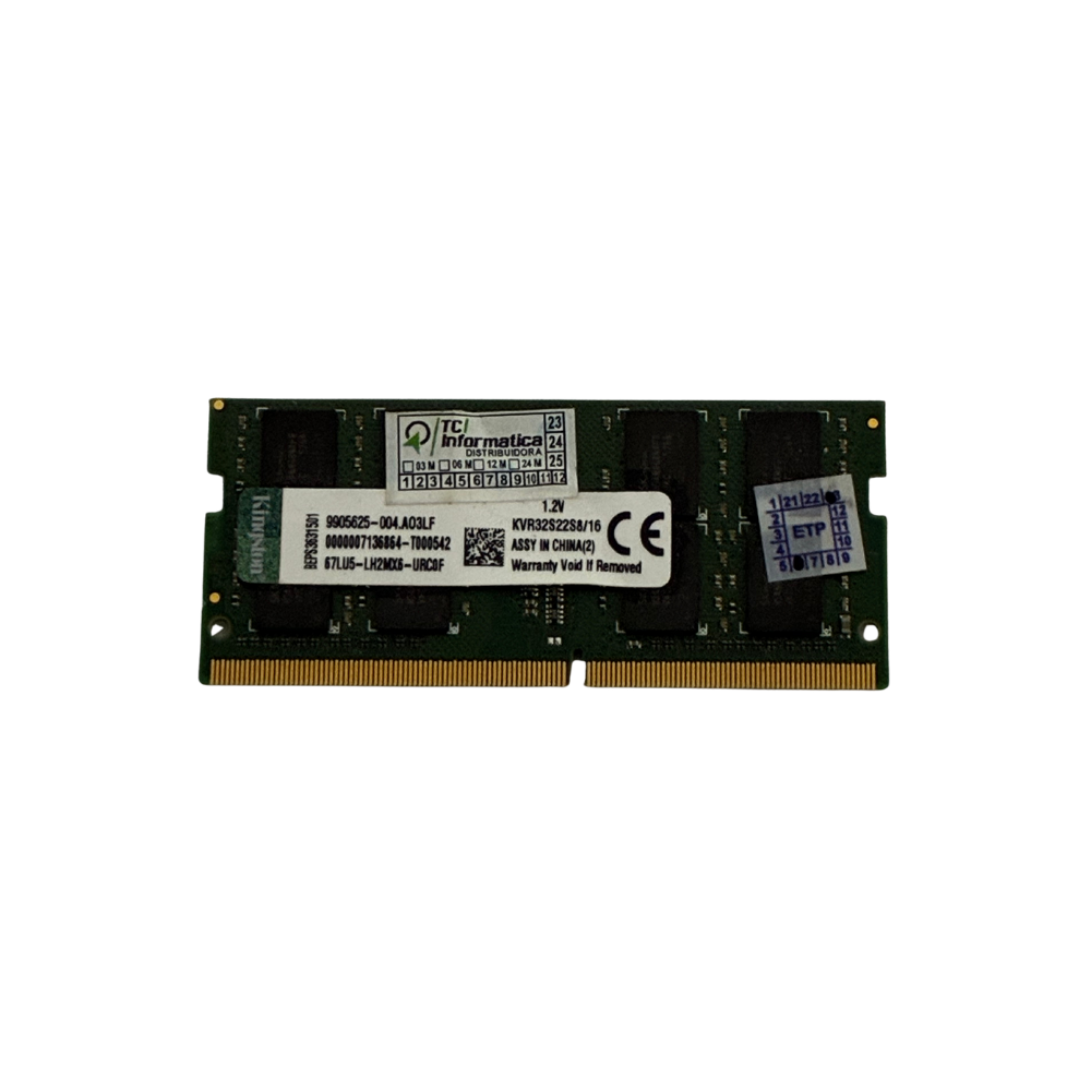 Memória Ram 16GB para Notebook, DDR4 3200MHz Kingston - Usada usado