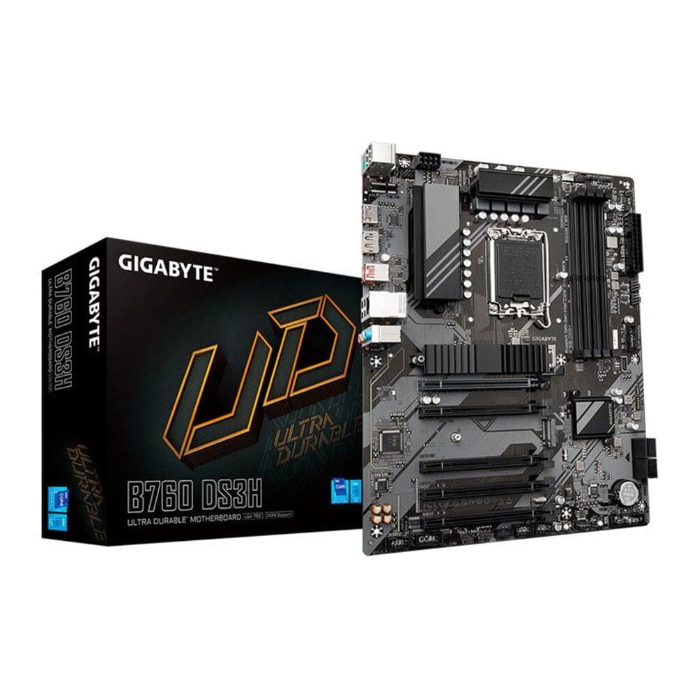 Placa Mãe Gigabyte B760 DS3H, Intel LGA 1700, Chipset B760, ATX, DDR5, HDMI e DisplayPort - B760 DS3H