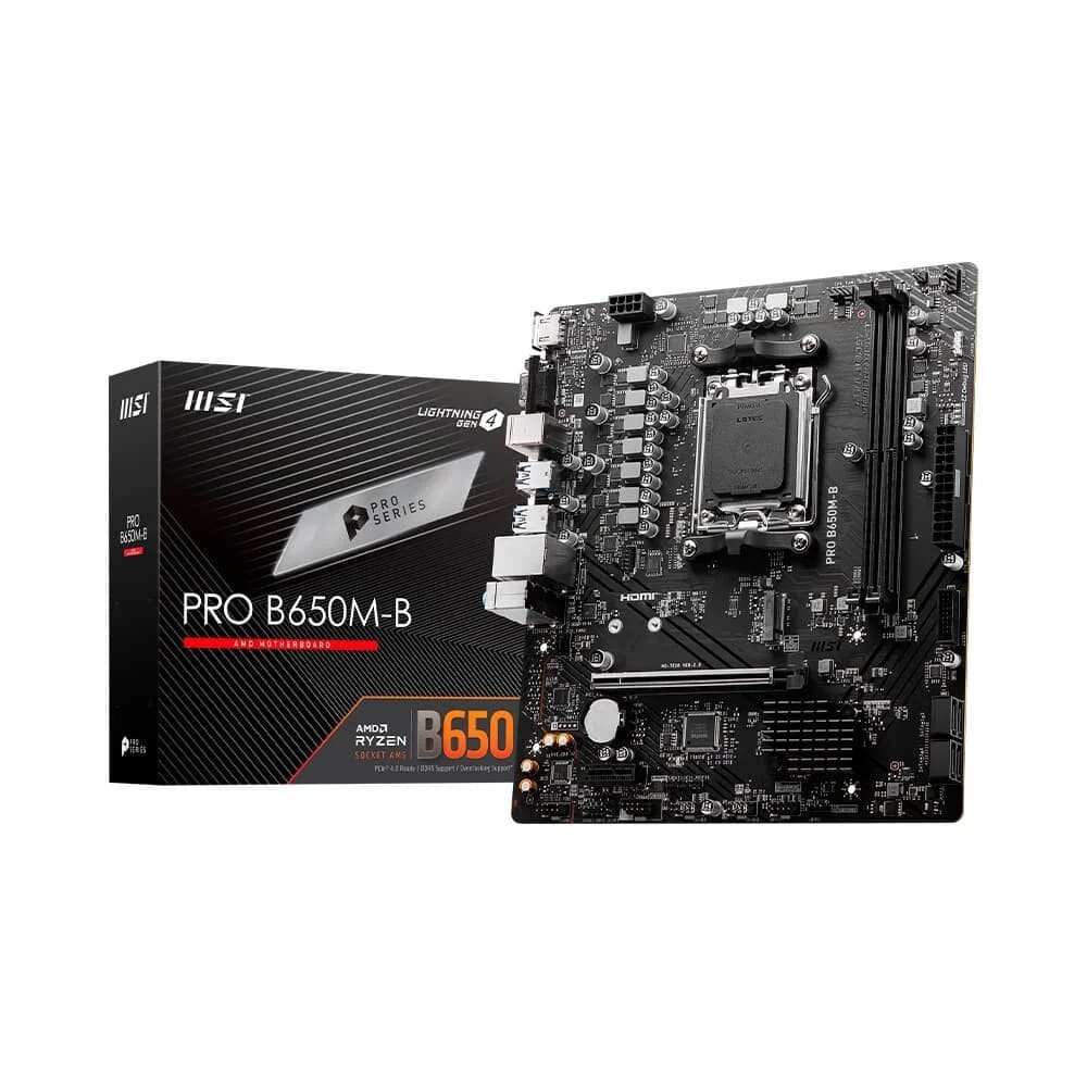 Placa Mãe MSI Pro B650M-B, AMD AM5, DDR5, mATX, M.2 NVMe, VGA e HDMI - 911-7E28-020