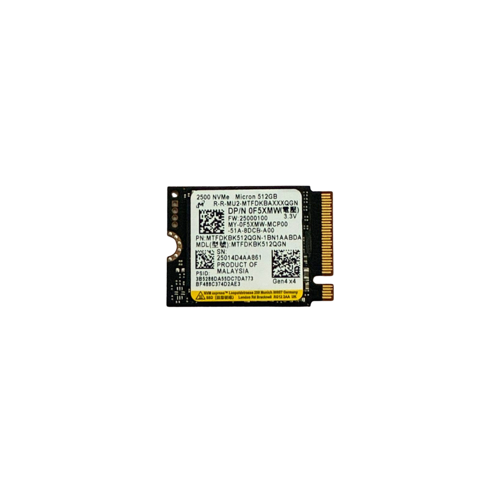 SSD 512GB Micron 2450 M.2 NVMe 2230, Original Notebooks Dell - Usado usado